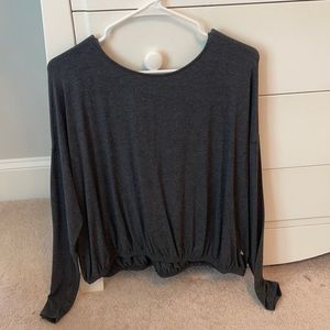 Gray Longsleeve Pullover with Open Back